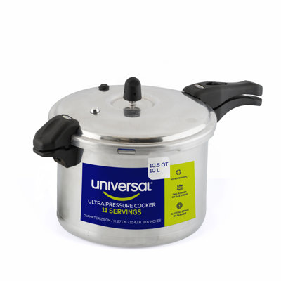 Universal (10.5 Quart / 10 Liter) Ultra Pressure Cooker, Pressure Pot With 6 Safety Systems, Aluminum Pressure Cooker For 11 Servings, Even Heat Distribution, Diameter 10.4 Inches, Height 10.6 Inches