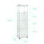 Armoire de rangement en verre trempé, blanc, H 66,12 po x L 16,07 po, l 13,7 po, avec éclairage intégré et pieds réglables pour différentes utilisations-732447822