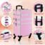 3 In 1 Rolling makeup Travel Trunk - Makeup Train Case Makeup Trolley With Wheels-1661902552