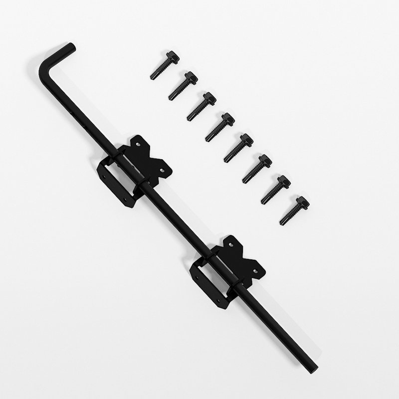 Tringle à rideau de porte en aluminium et vinyle 24 po Skysen, Noir