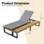 Chaise longue d'extérieur en bois d'acacia avec dossier réglable à 5 positions, inclinable avec coussin-1255200592