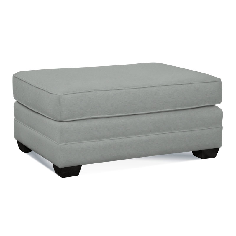 Bedford Ottoman, Antique Black , Sunbrella Blue Pinstripe; 6205-64