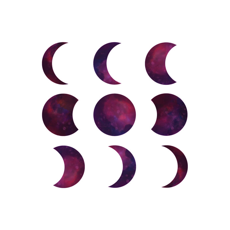 Galaxy Moons - Wrapped Canvas Print, 30cm H x 30cm W x 3.8cm D