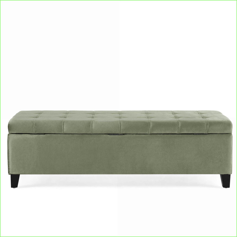 Banc de rangement repose-pieds de 50,5 po pour le salon | Bois, Vert