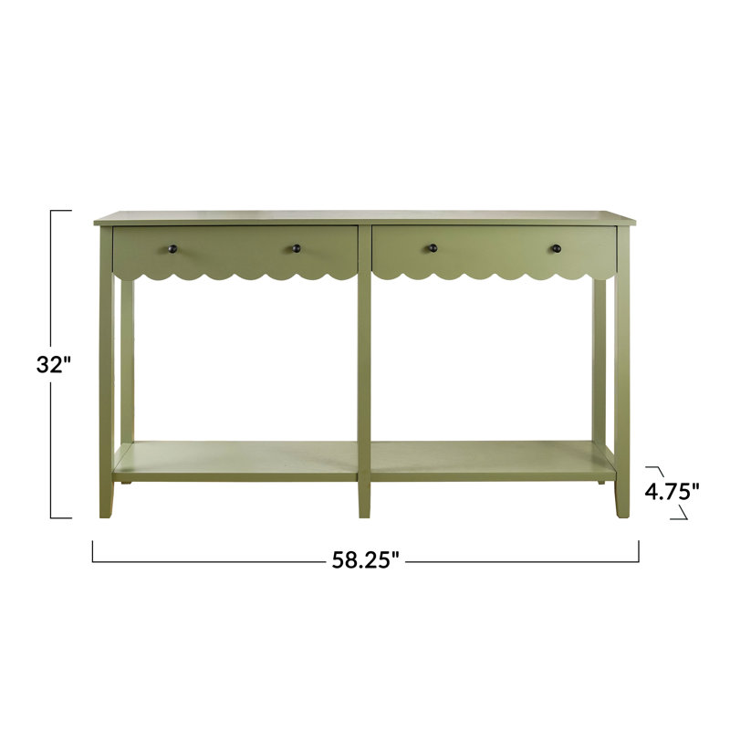 Console Scalloped en bois récupéré au fini eucalyptus