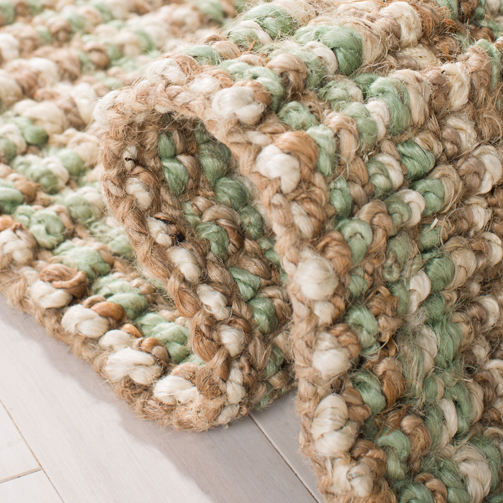Alda Natural Hand-Woven Jute Rug, Rectangle 2' x 3'