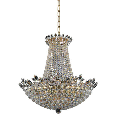 Treviso 21 LT 18k Gold/Clear Chandelier Allegri