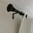 Adjustable Single Metal Curtain Rod Black for Ceiling/Wall Mounting-6649632