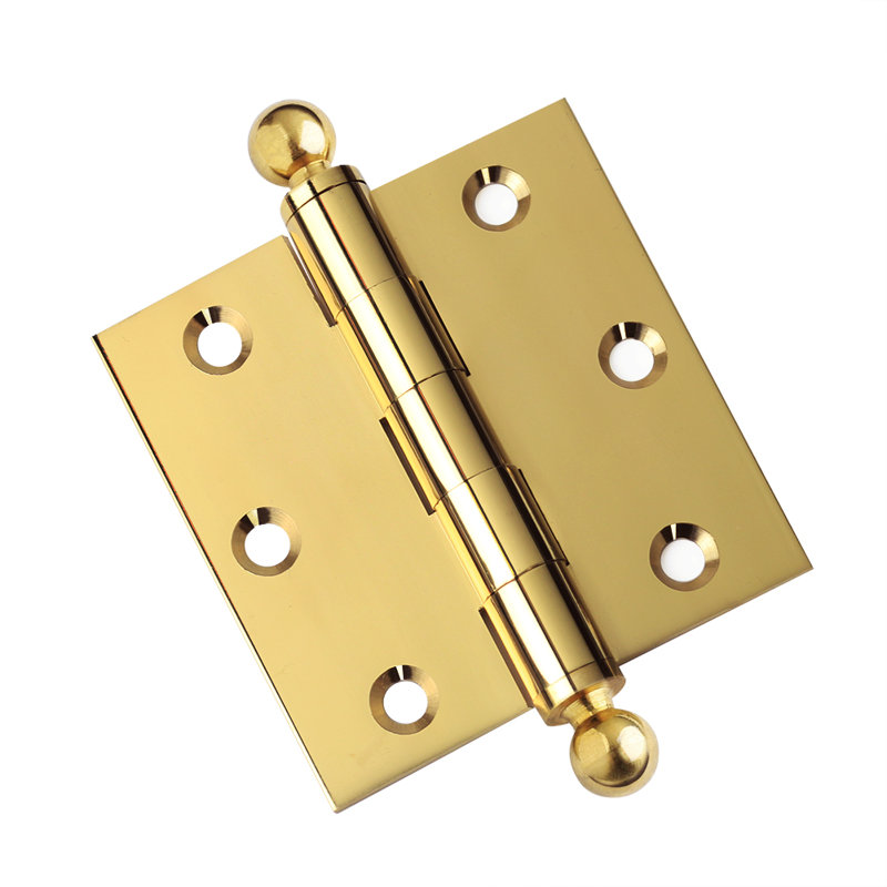 Charnière de porte simple 3 po H x 3 po, Laiton poli