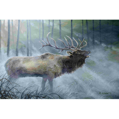 " Elk Journey III " by B. Lynnsy Painting Print
