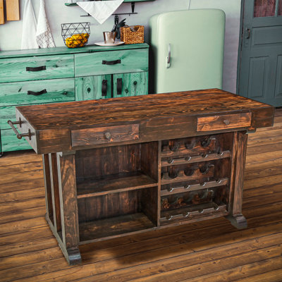 72'' Solid Wood Mini Bar