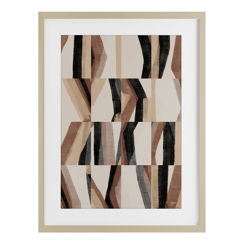 «Neutral Abstract Kit», reproduction encadrée sous verre, design par 1x, H 20 po x l 14 po, Cadre de récolte en pin