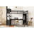 Metal Loft Bed With Wardrobe And L-Shaped Desk, Full Size Loft Bed With Storage Cubes And Shelves, Heavy Duty Loft Bed For Kids Teens Adults-796672542-796672529