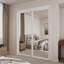 Porte coulissante en miroir blanc 1-Lite-113109706