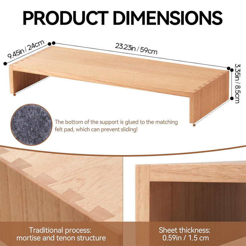 59" Natural Desktop Workspace for Computer / Laptop/ TV Printer