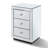 Izaeh Mirrored 3-Drawers Nightstand