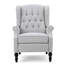 Fauteuil inclinable en tissu capitonné gris clair-984299534