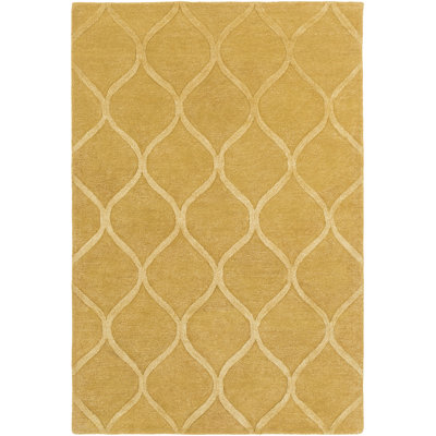 Tapis de zone dorée dorée fait main géométrique Bronaugh