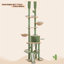 Tour pour chat Cactus du sol au plafond avec hauteur réglable (85 à 112 pouces), centre d'activités d'escalade à 7 niveaux avec hamacs confortables, 5 plateformes et poteaux à griffer pour chats d'intérieur-785584273