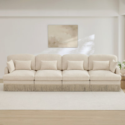 Spacious 131.5 Chenille Sectionals, Modern Modular Sofa For Home