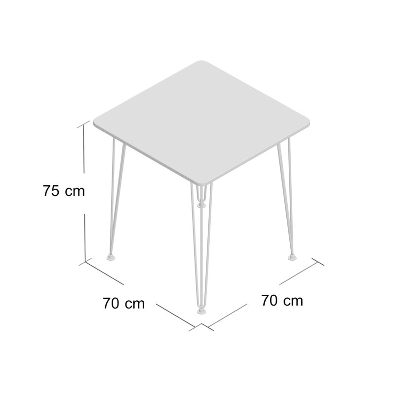 Bradt Metal Base Dining Table, White