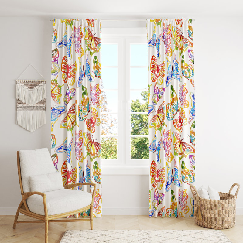 Semi Sheer Curtain Panel Pair, 40" W x 82" L
