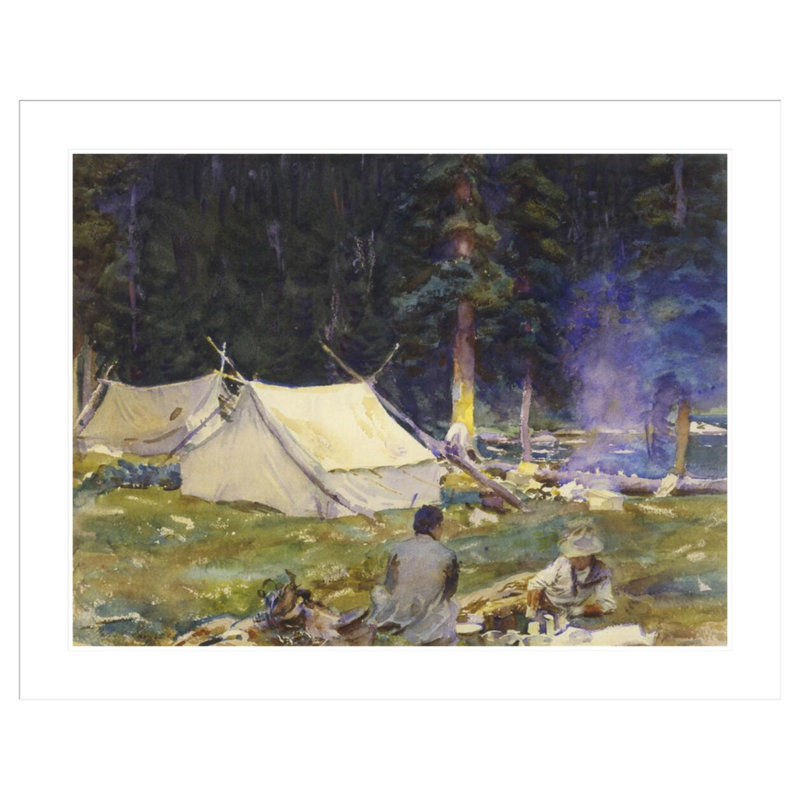 «Camping Near Lake O'Hara» par John Singer Sargent - impression giclée encadrée, H 33,05 po x l 41,5 po