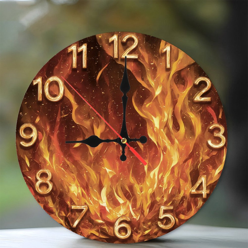 Horloge Fiery avec chiffres dorés