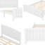 Lit plateforme double avec lattes de soutien, structure de lit plateforme en bois massif d'une capacité de 450 lb, lit minimaliste sans assemblage requis-291305024-291305025