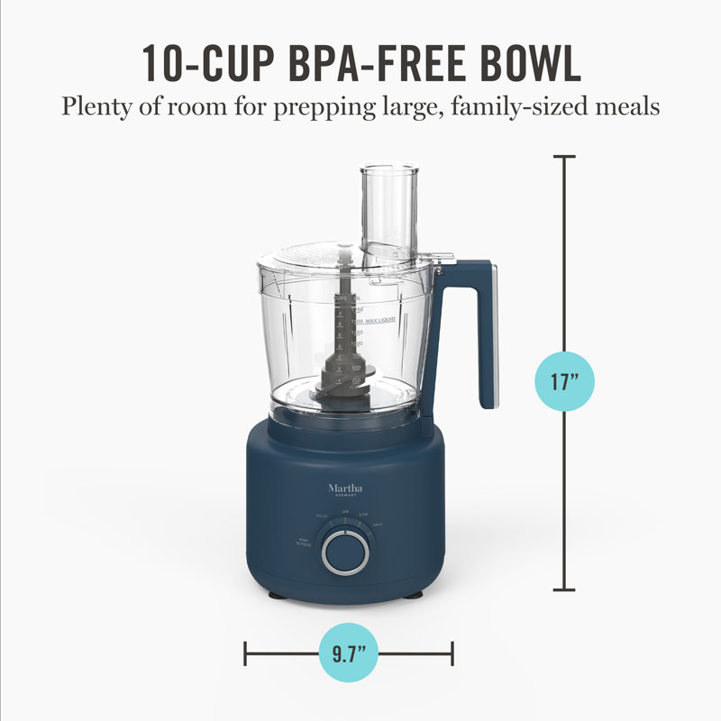 Martha Stewart 10-Cup Food Processor, Indigo, Indigo