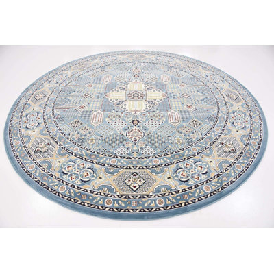 Tapis traditionnel Kelayeh couleur océan