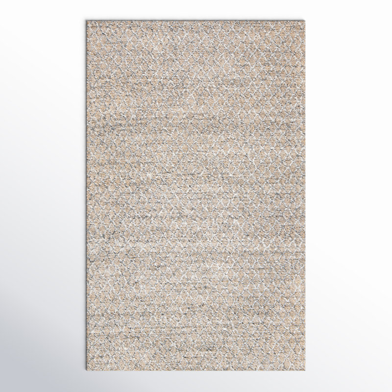 Covington Rectangle Geometric Handmade Hand-Loomed Indoor Area Rug in Gray/Ivory/Tan, Rectangle 5' x 8'