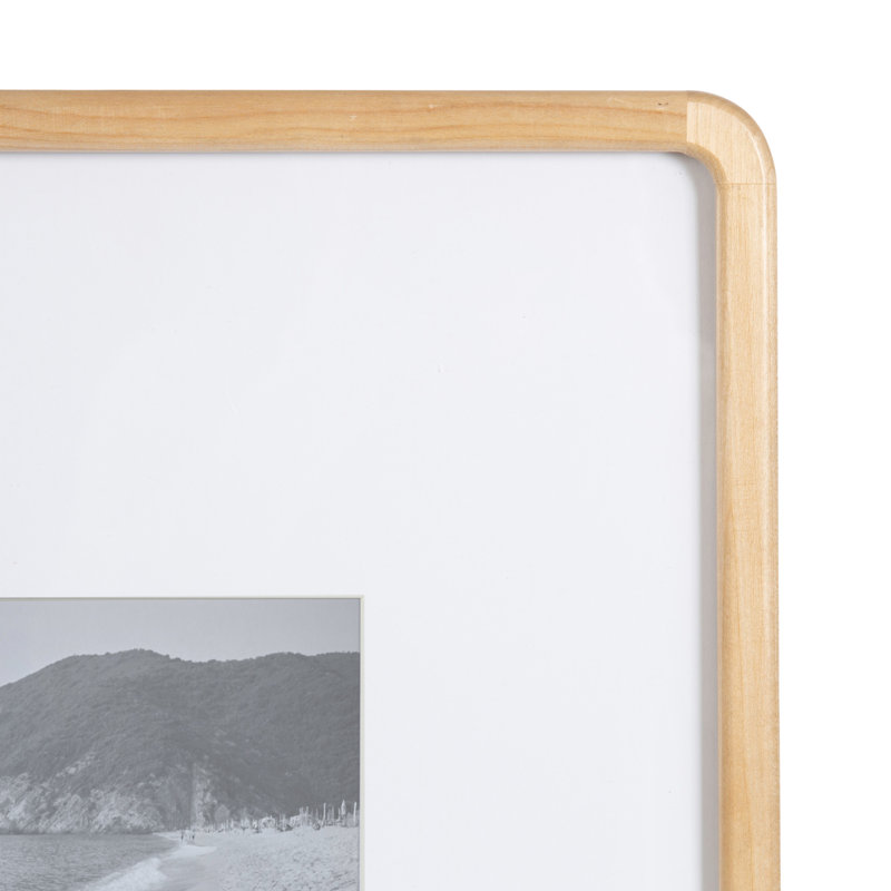 Rounded Rectangle Wood Frame Set, Beige, 5" W x 7" H