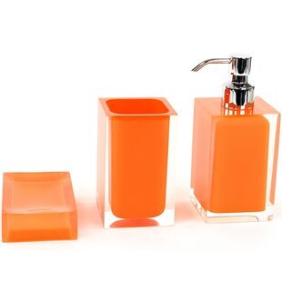 3PC Bathroom Accessories Set Orange - Room Essentials