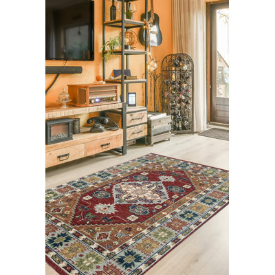 Tapis rouge noué à la main KC