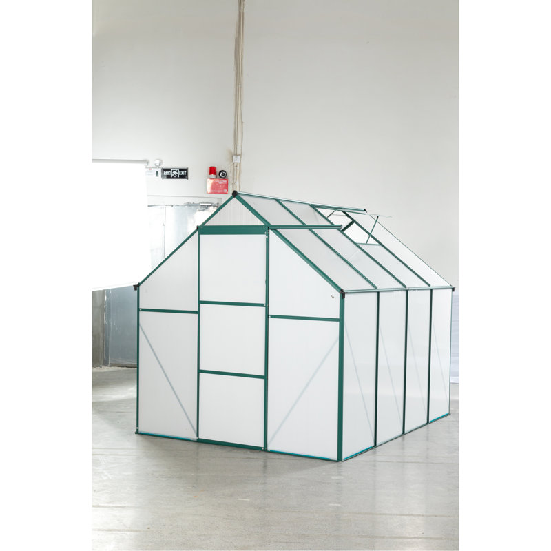 Polycarbonate Greenhouse - For Outdoor Backyard With Galvanized Base And Effective Drainage, 77.63" H x 76.95" W x 96.7" D