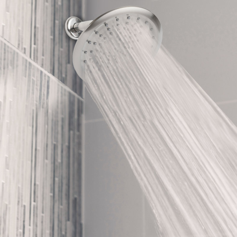 Brushed Nickel 8-Inch Round Rain Shower Head