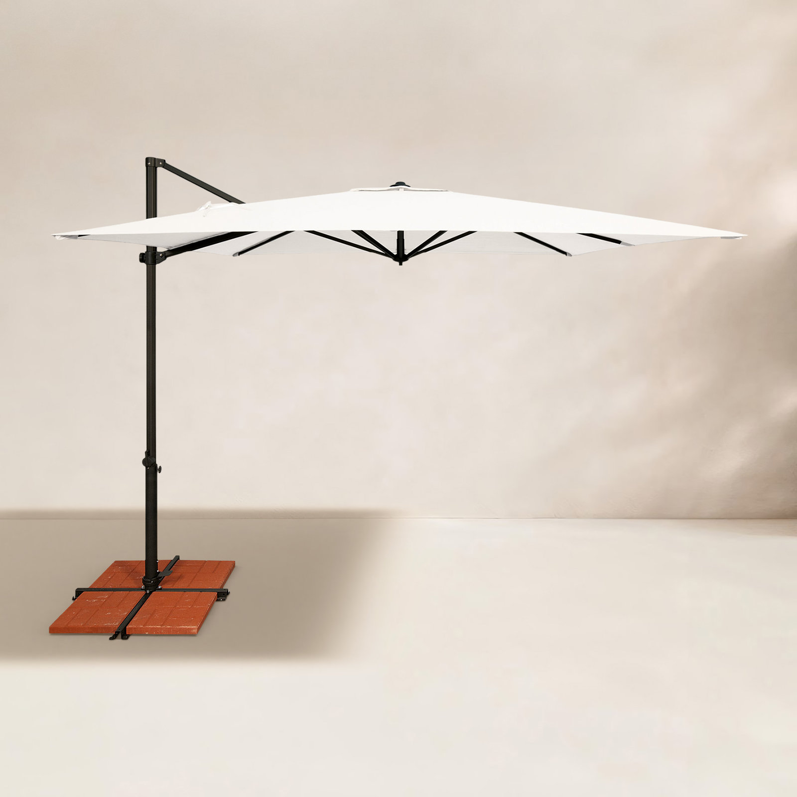 Cora 8.6' Sunbrella® Cantilever Umbrella, White, Black