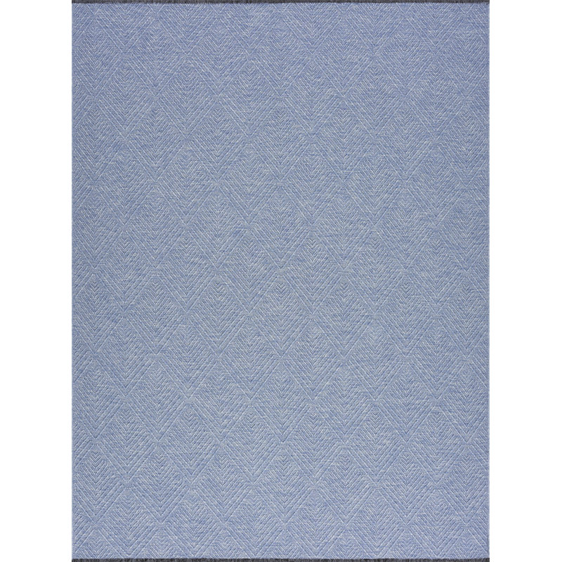 Brenly Geometric Machine Washable Non Skid Indoor Area Rug - Blue, Rectangle 2' x 3'