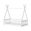 Cadre de lit au sol, lit en bois Montessori, lit maison pour filles, lits de tente, blanc avec garde-corps