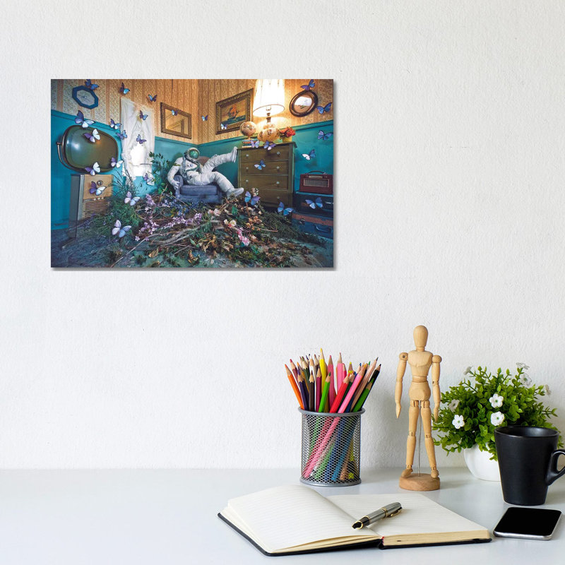 The Lonely Astronaut X 1 Piece Wrapped Canvas Wall Art, 20.32cm H x 30.48cm W x 1.9cm D