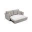 Canapé-lit modulaire en chenille gris avec rangement et 2 coussins décoratifs
