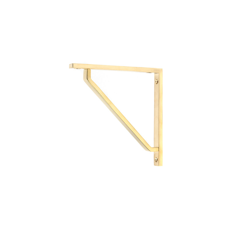 Barton Shelf Bracket, Polished Brass, 15cm H x 5.9cm W x 1.5cm D