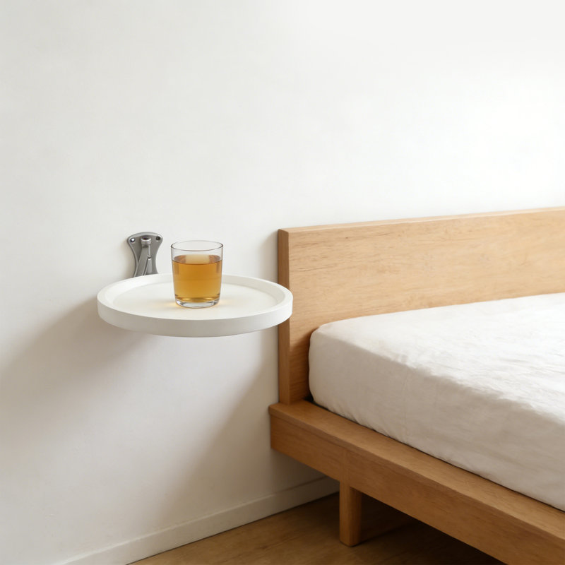 Table murale pliable, bureau rétractable en alliage d'aluminium avec angle réglable pour les petits espaces, la chambre à coucher et le balcon