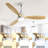 Integrated LED Ceiling Fan With Light And Remote Control Solid Wood Blades For Living Room