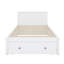 Lit plateforme avec bureau intégré et rangement, affichant un style moderne grâce à ses larges étagères de tête de lit.-2136603249