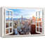 Fenêtre de paysage «Vue de la fenêtre sur le paysage urbain de New York, paysages naturels, paysages rustiques, détente, calme et ultra» sur-98449375