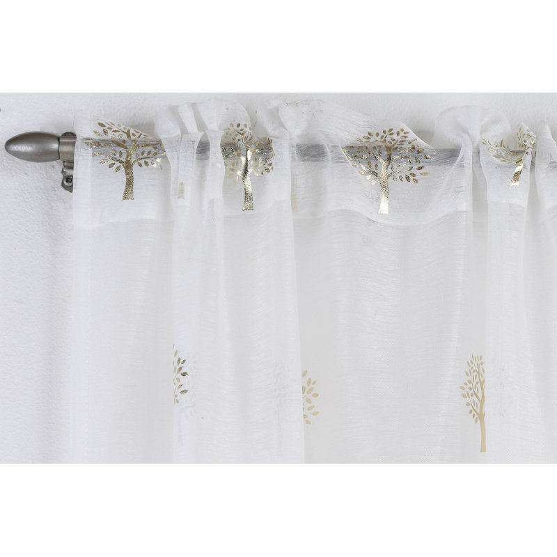 Langmann Semi Sheer Curtain Single Panel, 140 W x 122 D cm, White