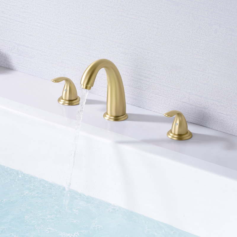 2 Handle Bathroom Roman Tub Faucet, Brushed Gold