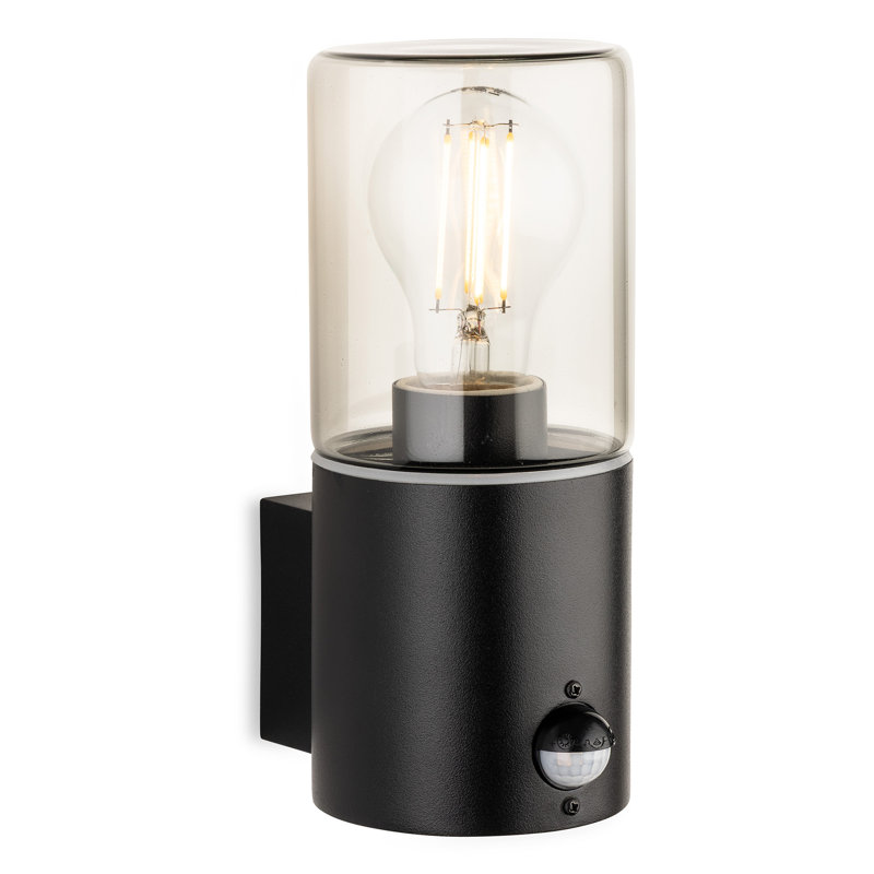 Black 21cm H Outdoor Armed Sconce